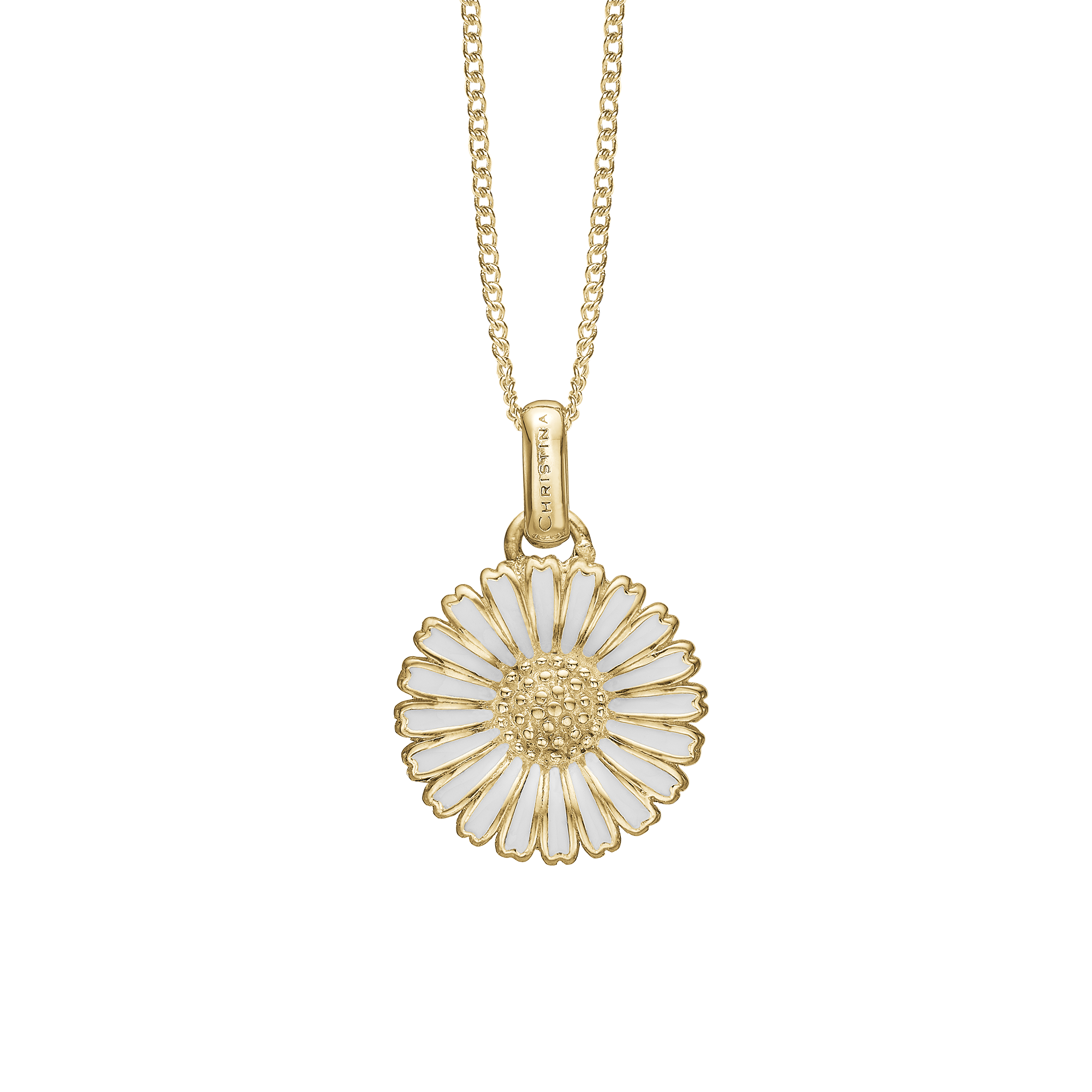 Marguerite Ø15mm Earring Pendant - Gold Plated Sterling Silver