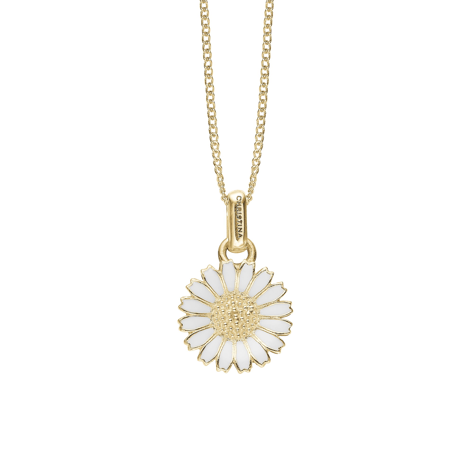 Marguerite Ø 12mm Earring Pendant - Gold Plated Sterling Silver
