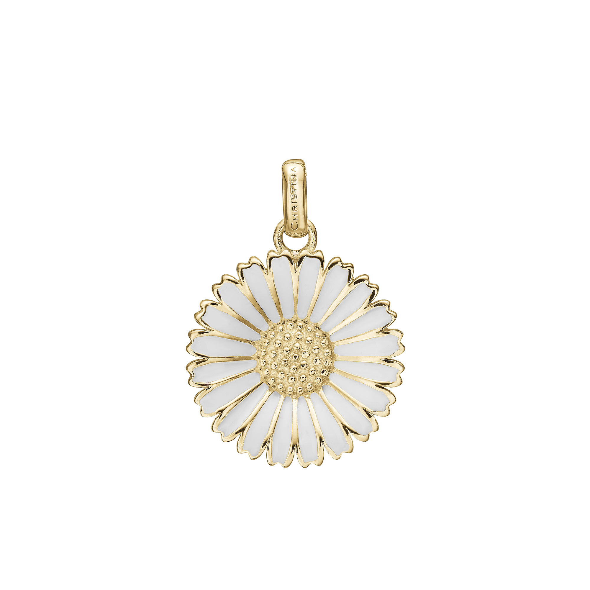 Marguerite Ø 20mm Earring Pendant - Gold Plated Sterling Silver