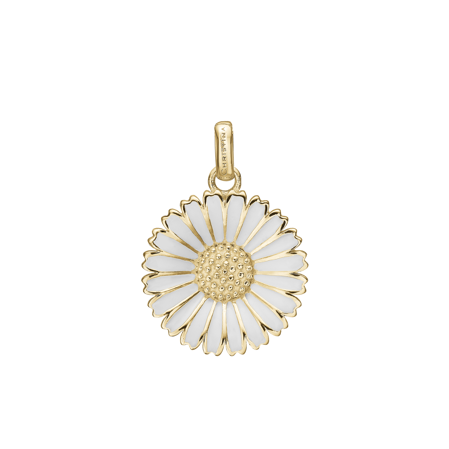 Marguerite Ø 20mm Earring Pendant - Gold Plated Sterling Silver