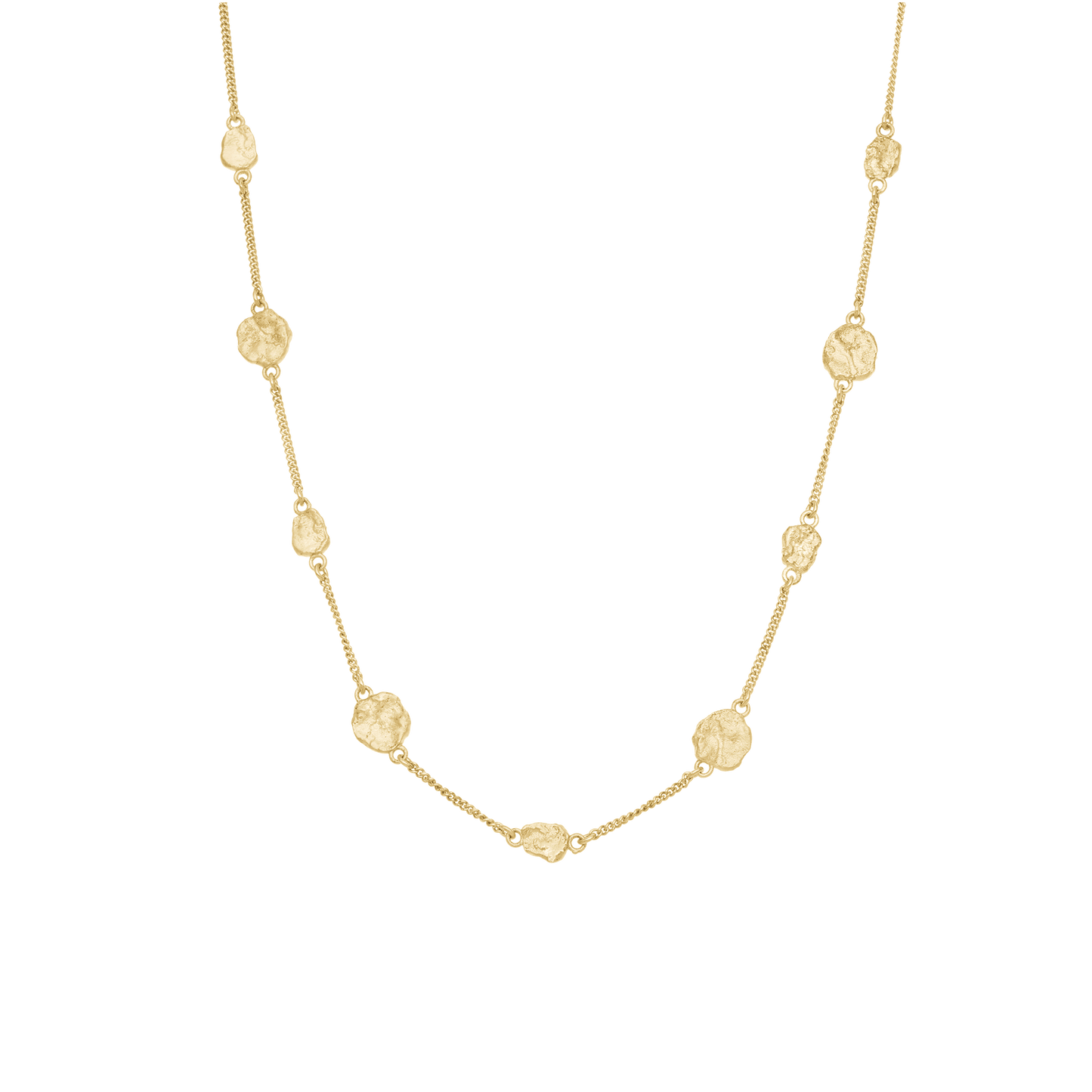 Antique Necklace - Matte Gold Plated Sterling Silver