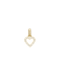 Shimmery Heart Earring Pendant - Polished Gold Plated Sterling Silver with 18 white Cubic Zirkonia