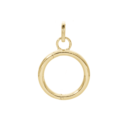 Collectors Oval Earring Pendant - Polished Gold Plated Sterling Silver