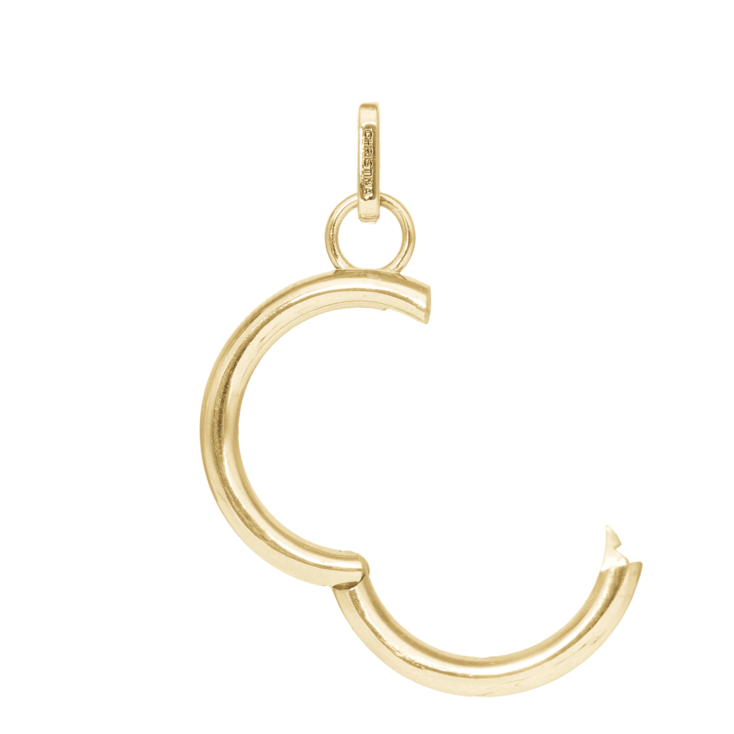 Collectors Oval Earring Pendant - Polished Gold Plated Sterling Silver