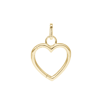 Collectors Heart Earring Pendant - Polished Gold Plated Sterling Silver