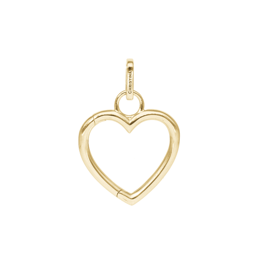 Collectors Heart Earring Pendant - Polished Gold Plated Sterling Silver