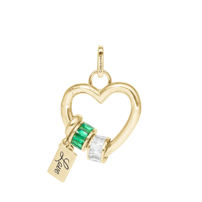 Collectors Heart Earring Pendant - Polished Gold Plated Sterling Silver