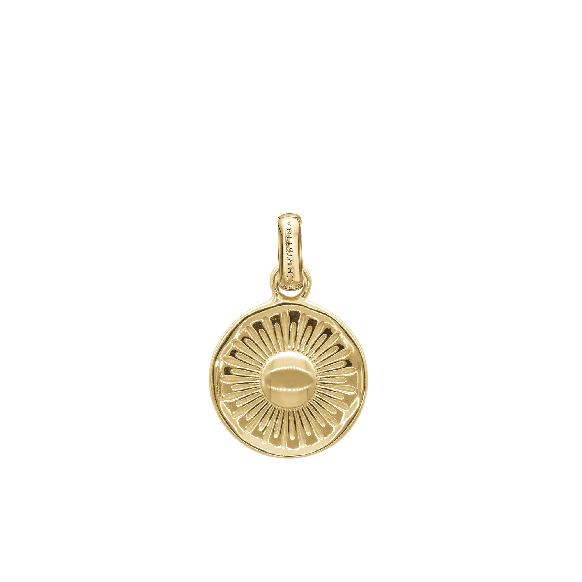 Magic Sun Earring Pendant - Polished Gold Plated Sterling Silver