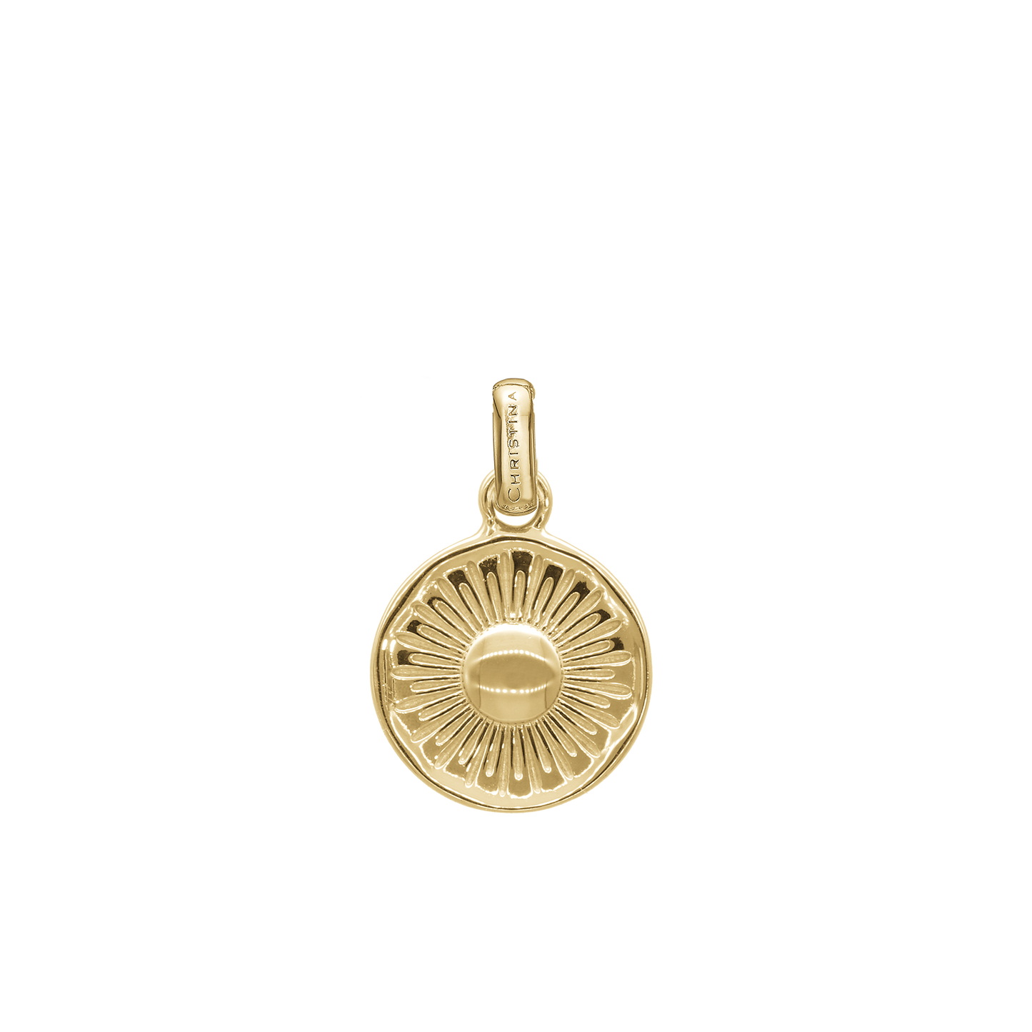 Magic Sun Earring Pendant - Polished Gold Plated Sterling Silver