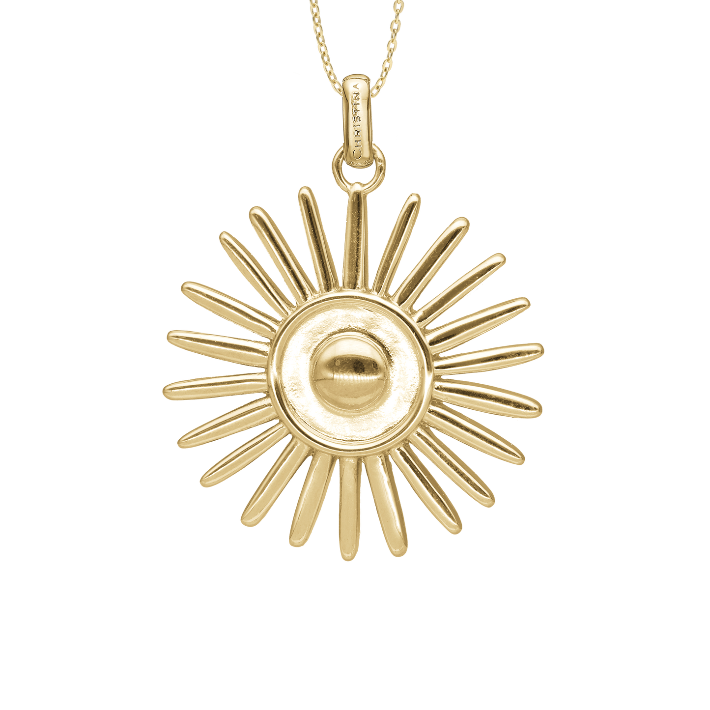 Sunshine Earring Pendant - Polished Gold Plated Sterling Silver