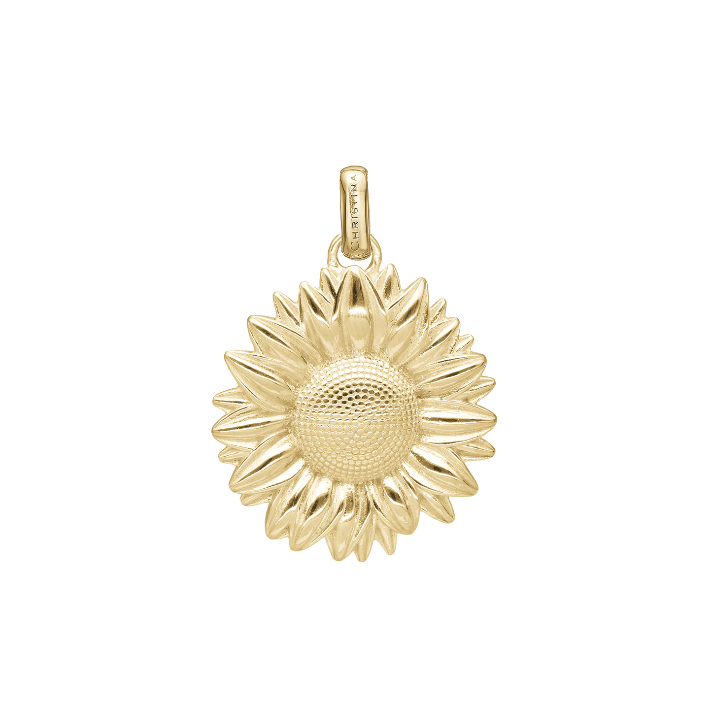 Sunflower Earring Pendant - Polished Gold Plated Sterling Silver