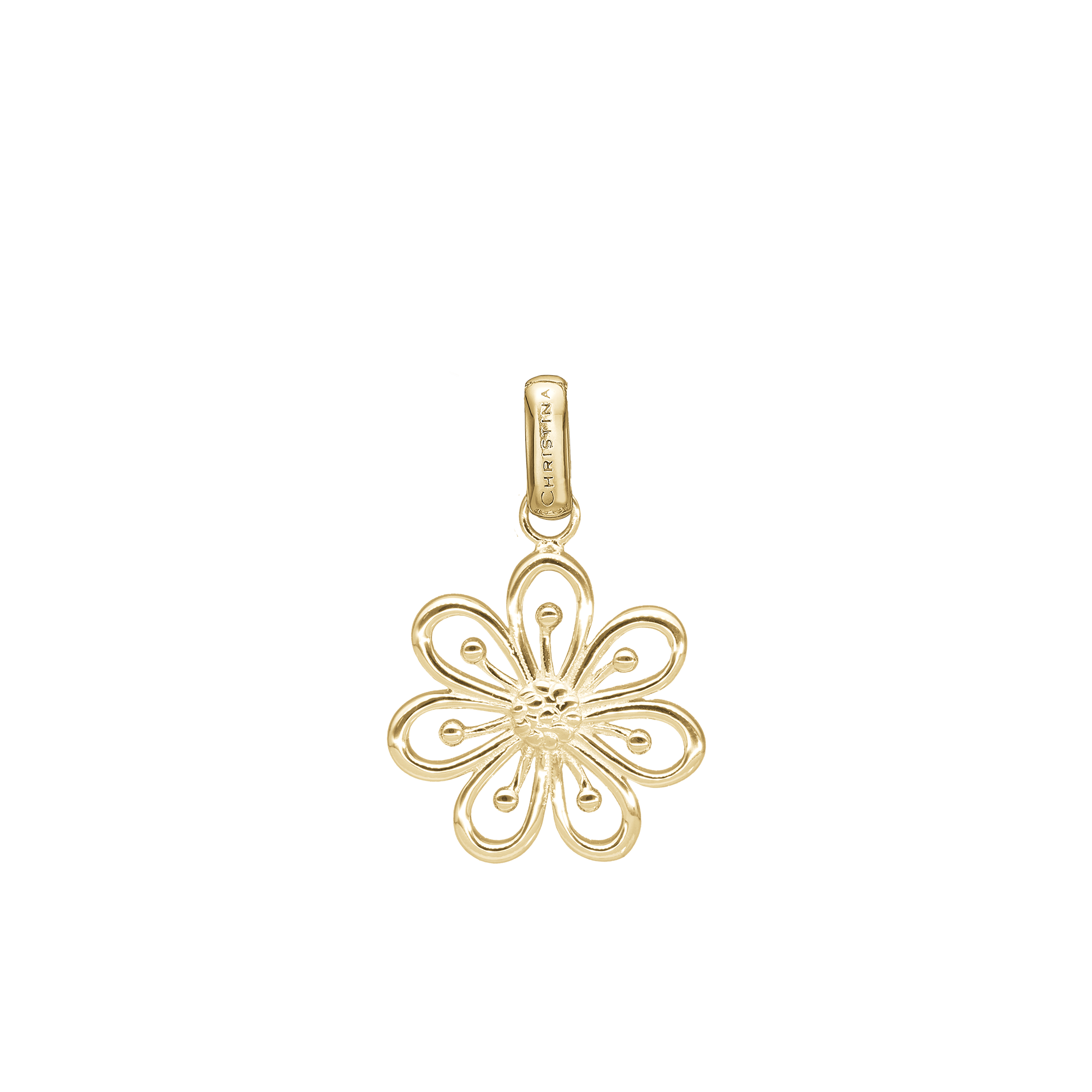 Flower Heaven Earring Pendant - Polished Gold Plated Sterling Silver