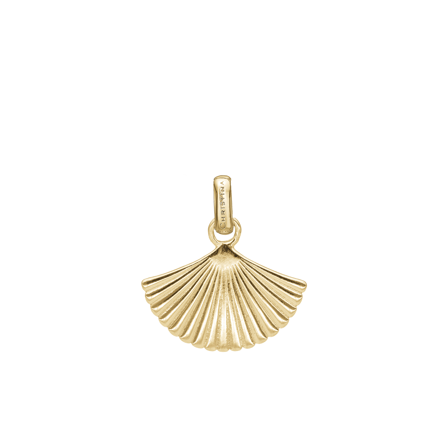Fan Earring Pendant - Polished Gold Plated Sterling Silver