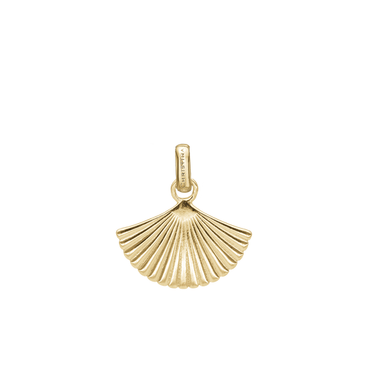 Fan Earring Pendant - Polished Gold Plated Sterling Silver