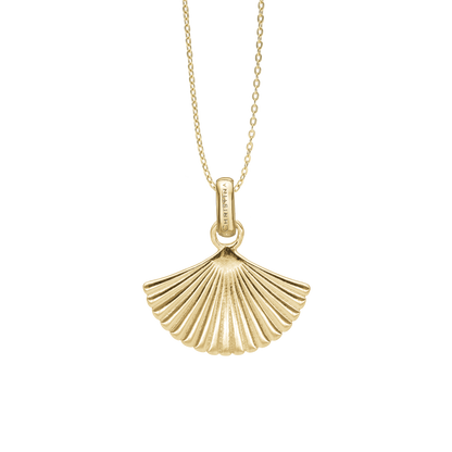 Fan Earring Pendant - Polished Gold Plated Sterling Silver