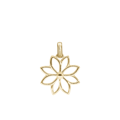 Simple Flower Earring Pendant - Polished Gold Plated Sterling Silver
