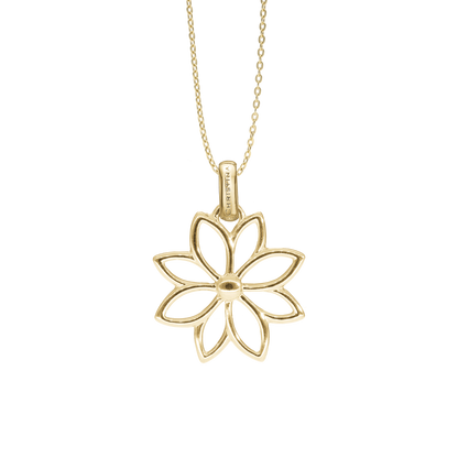 Simple Flower Earring Pendant - Polished Gold Plated Sterling Silver