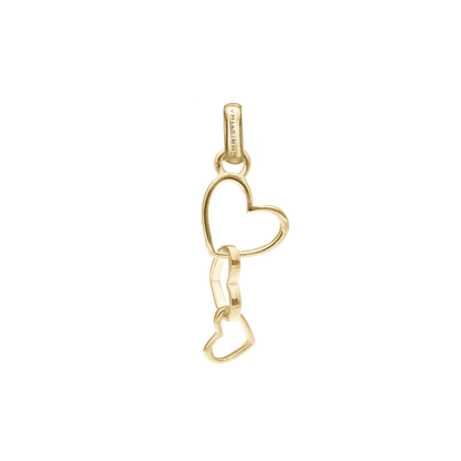 Dancing Love Earring Pendant - Polished Gold Plated Sterling Silver
