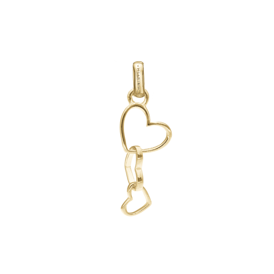 Dancing Love Earring Pendant - Polished Gold Plated Sterling Silver