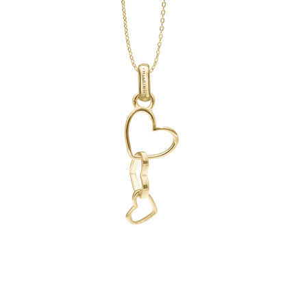 Dancing Love Earring Pendant - Polished Gold Plated Sterling Silver