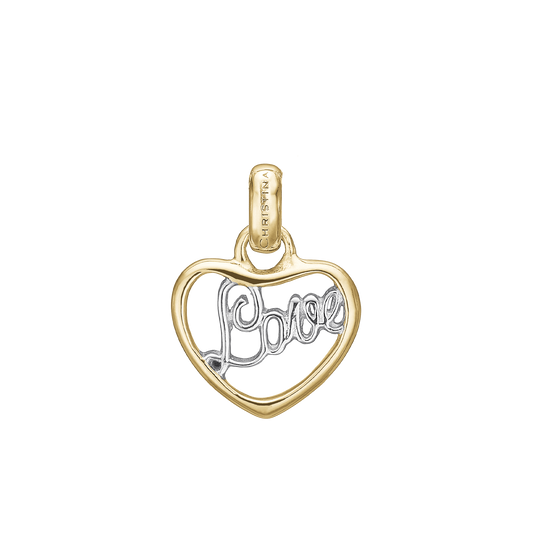 Love Earring Pendant - Polished Gold Plated Sterling Silver