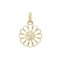 25 mm Marguerite Earring Pendant - Gold Plated Sterling Silver with 7 white Topas
