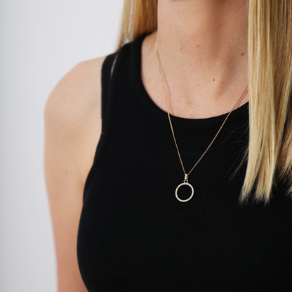 Big Topaz Circle Earring Pendant - CHRISTINA