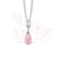 Necklace m Rosa Quartz drop  sølv