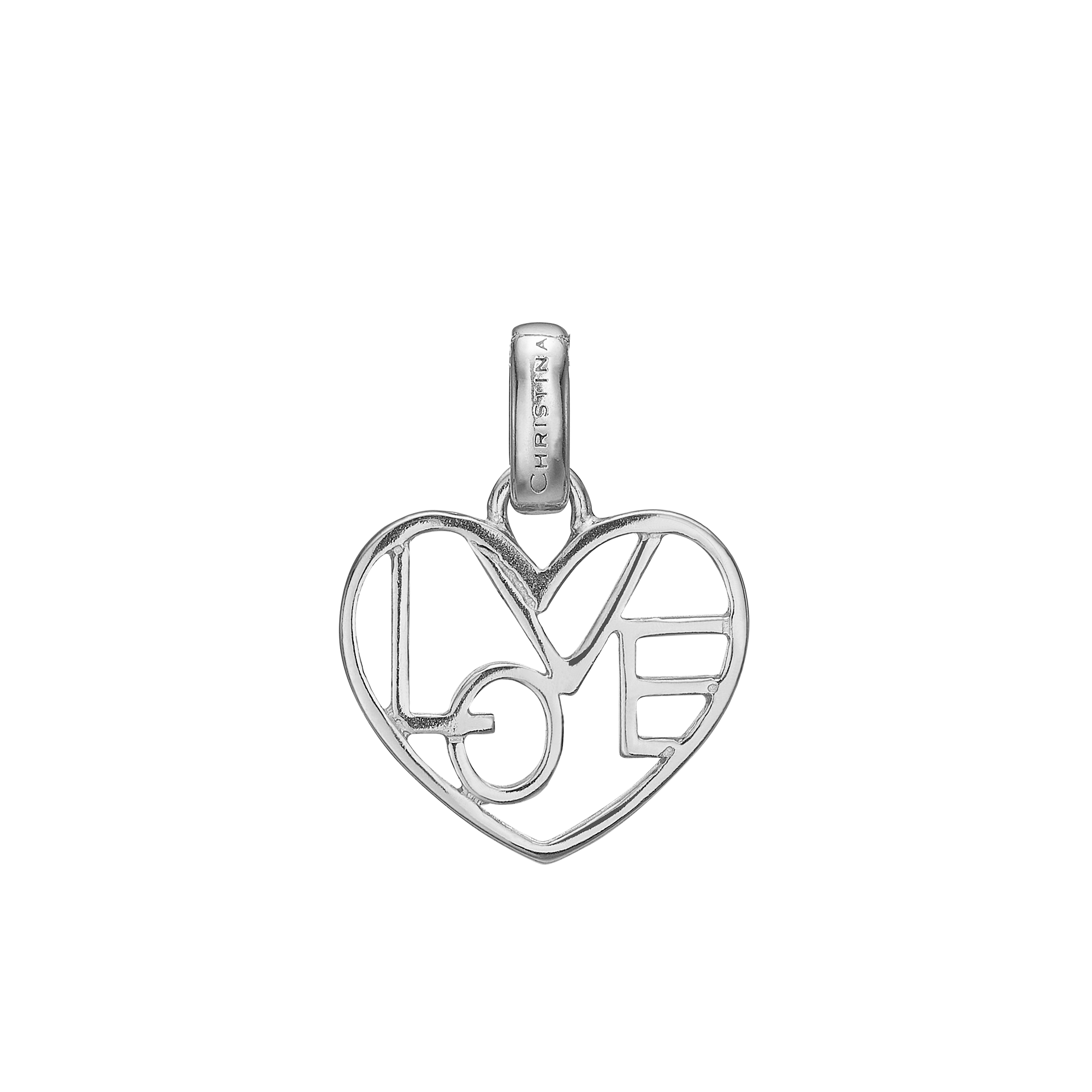 Loveable Earring Pendant - Polished Sterling Silver