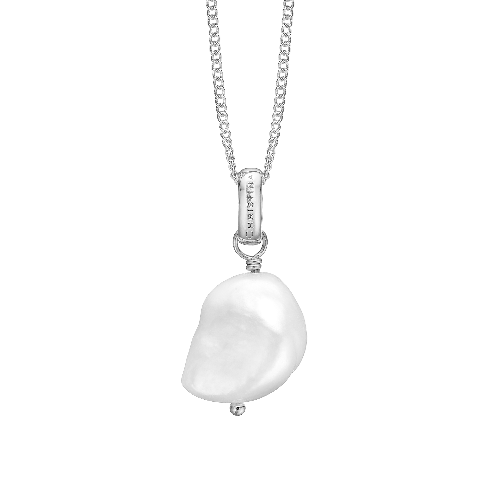 Pearl dream Earring Pendant - Polished Sterling Silver with 1 Perle