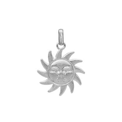 Glowing Sun Earring Pendant - Matte Sterling Silver