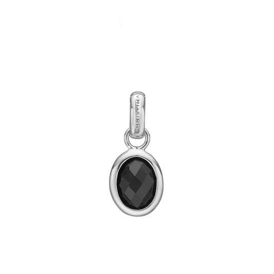 Onyx Dream Earring Pendant - Polished Sterling Silver with 1 Onyx