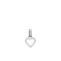 Shimmery Heart Earring Pendant - Polished Sterling Silver with 18 white Cubic Zirkonia
