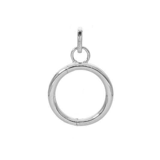 Collectors Oval Earring Pendant - Polished Sterling Silver