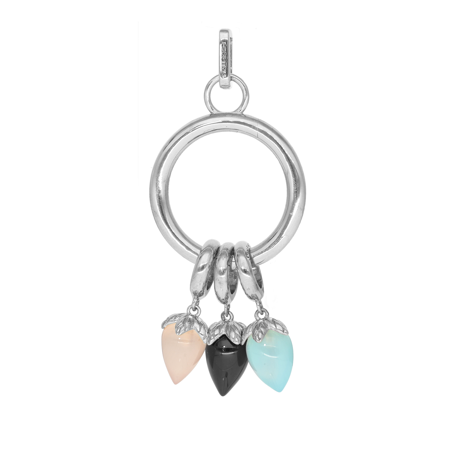 Collectors Oval Earring Pendant - Polished Sterling Silver