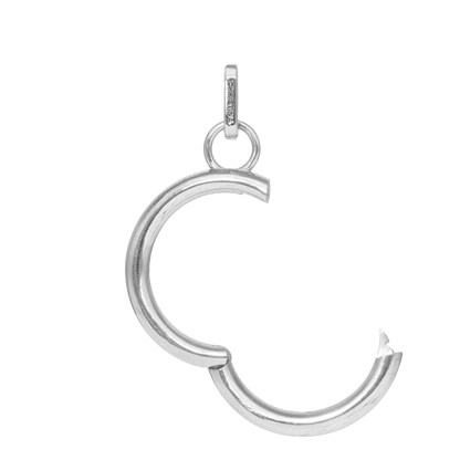 Collectors Oval Earring Pendant - Polished Sterling Silver