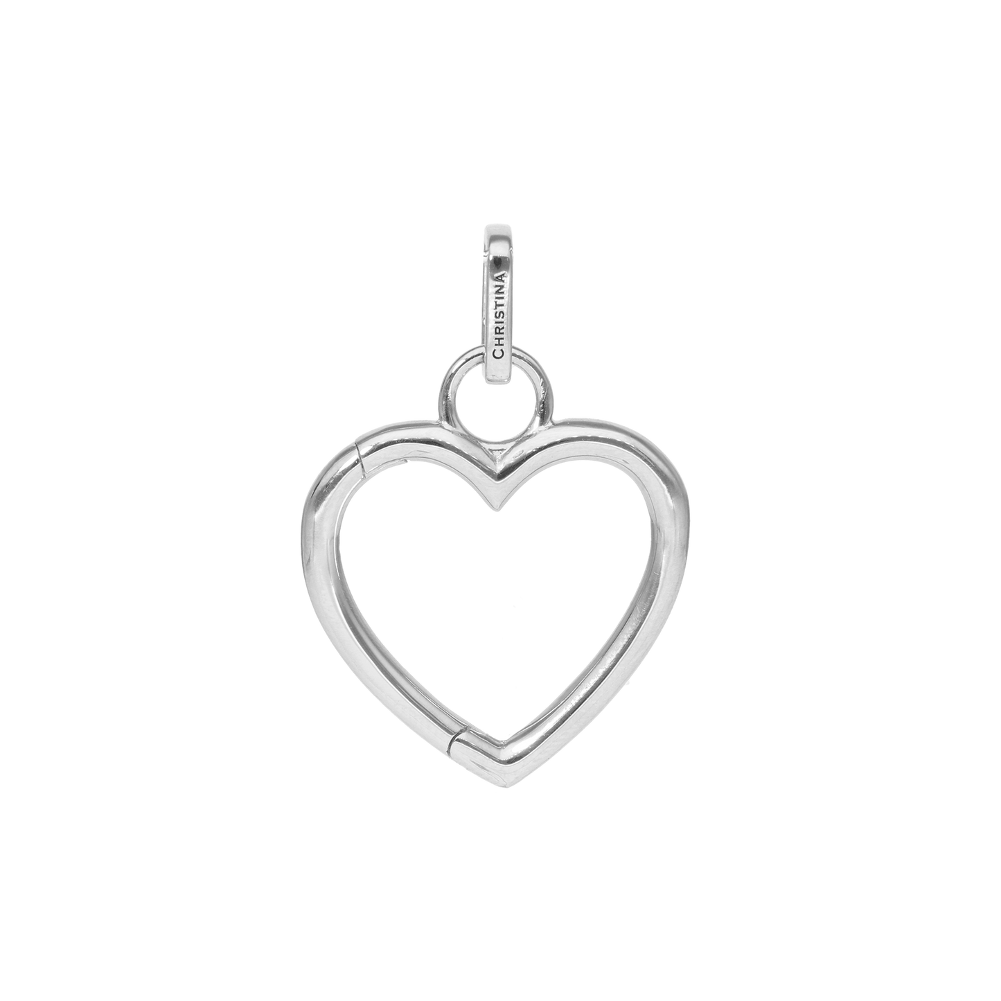 Collectors Heart Earring Pendant - Polished Sterling Silver