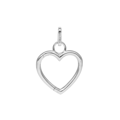 Collectors Heart Earring Pendant - Polished Sterling Silver