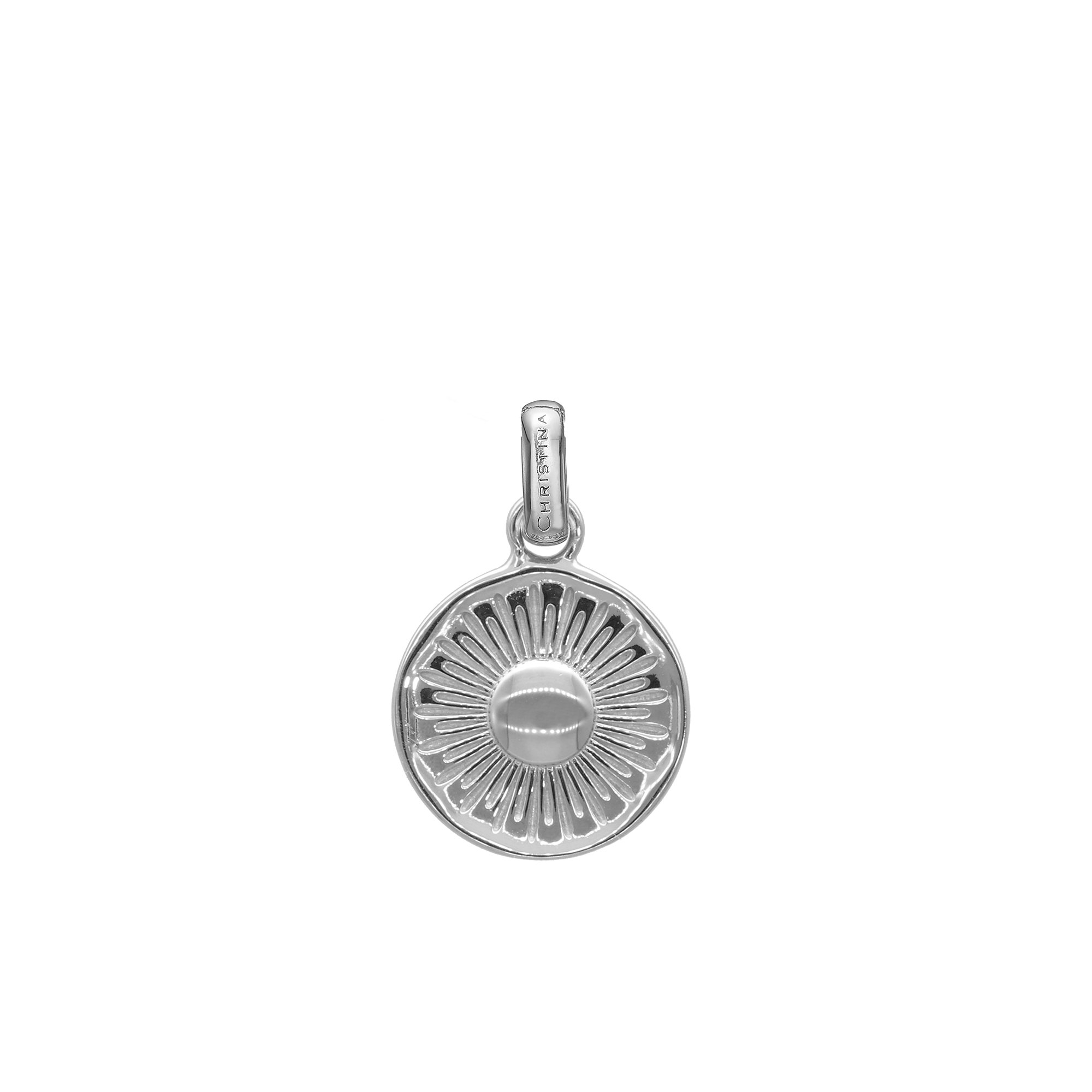 Magic Sun Earring Pendant - Polished Sterling Silver