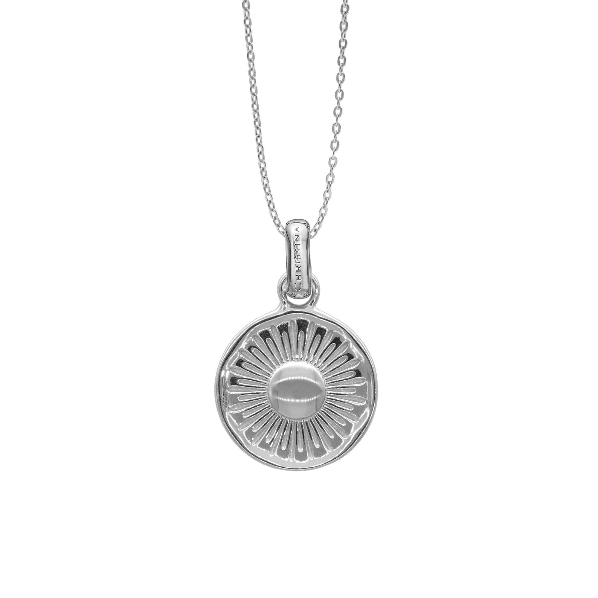 Magic Sun Earring Pendant - Polished Sterling Silver