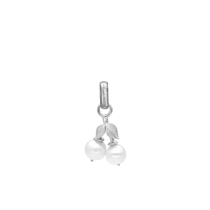Pearl Cherries Earring Pendant - Satin Sterling Silver with 2 Ferskvandsperler