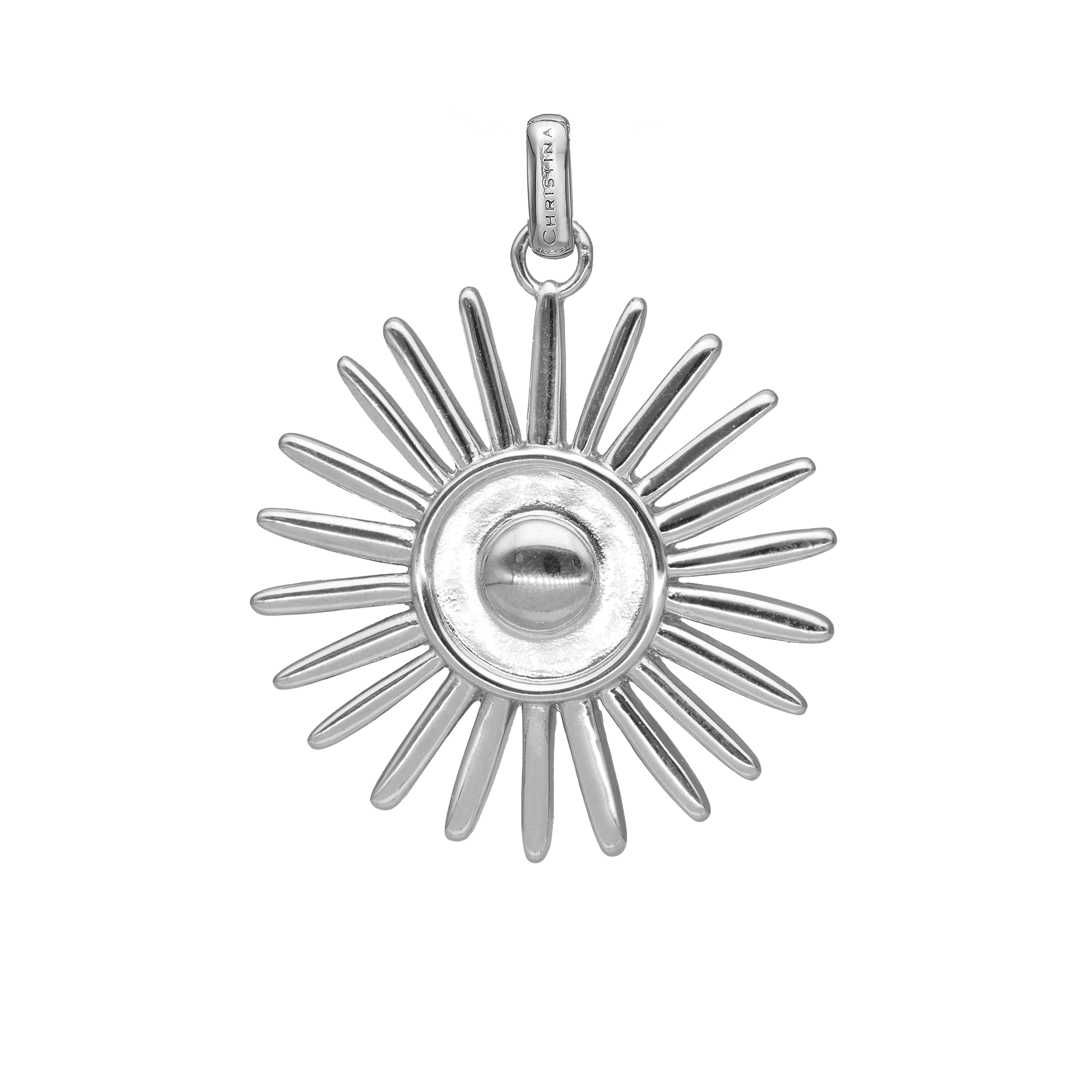 Sunshine Earring Pendant - Polished Sterling Silver