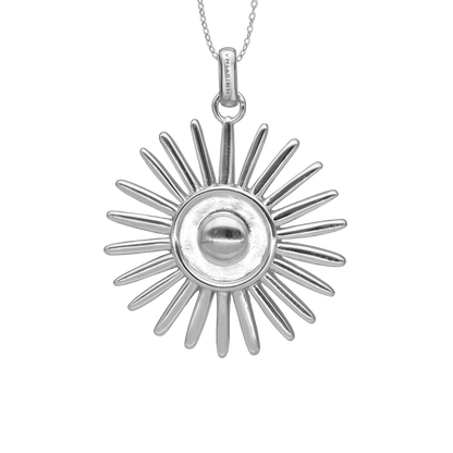 Sunshine Earring Pendant - Polished Sterling Silver