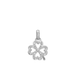 Shimmery Clover Earring Pendant - Polished Sterling Silver with 37 Cubic Zirkonia