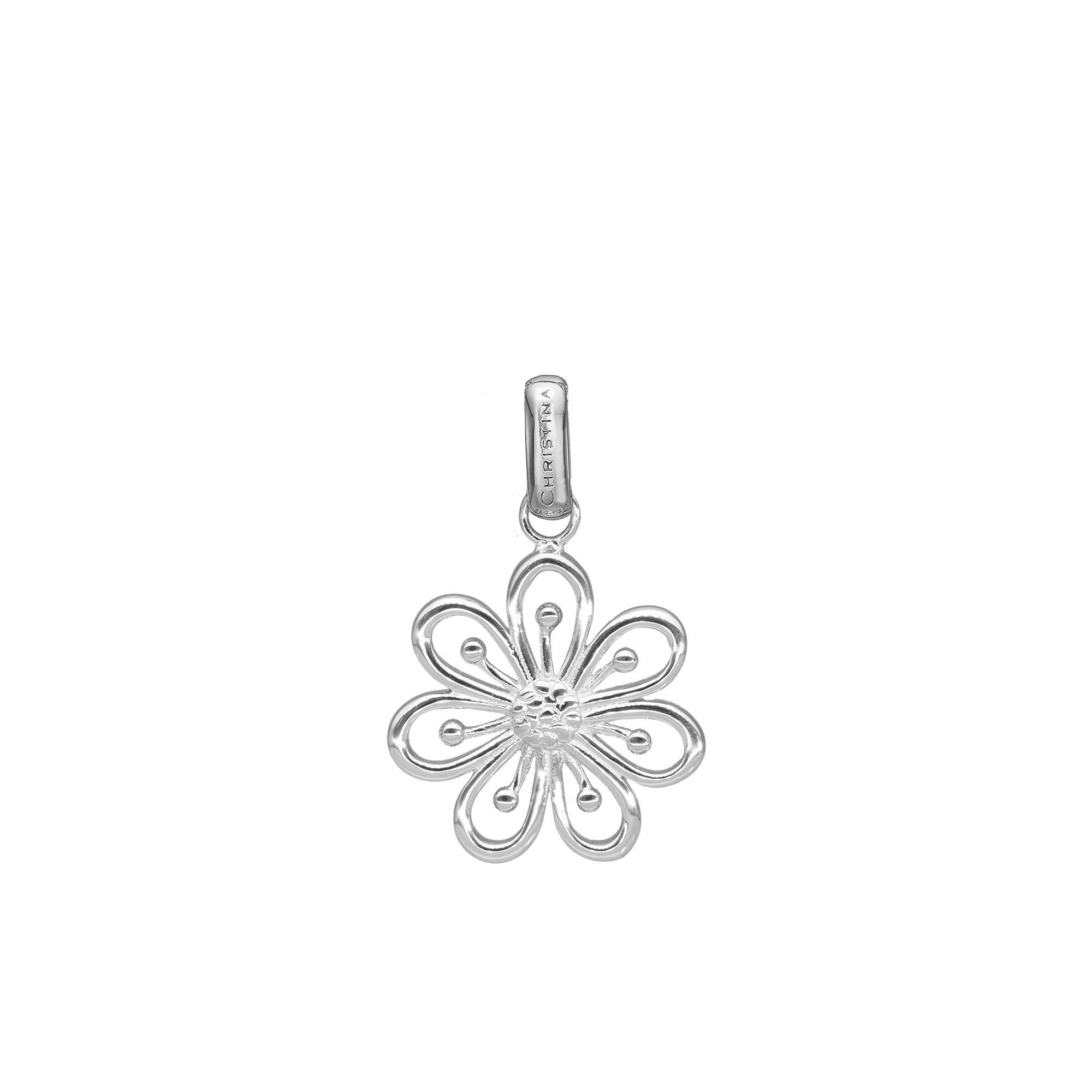 Flower Heaven Earring Pendant - Polished Sterling Silver