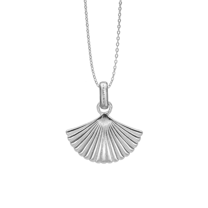 Fan Earring Pendant - Polished Sterling Silver