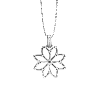 Simple Flower Earring Pendant - Polished Sterling Silver