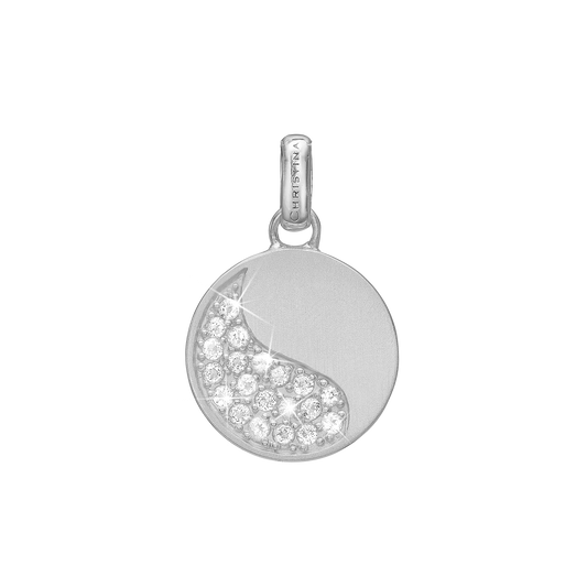 Moon Shine Earring Pendant - Polished Sterling Silver with 20 white Topas