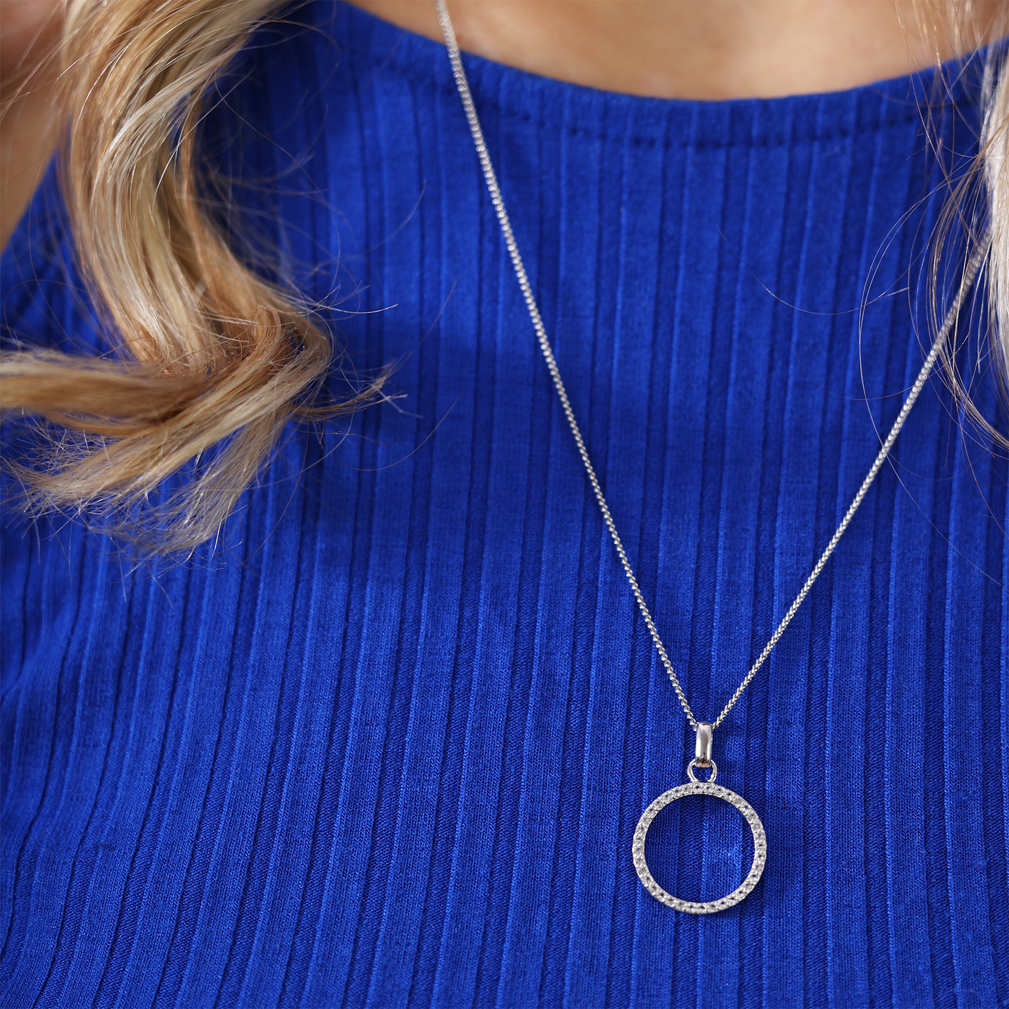 Big Topaz Circle Earring Pendant - CHRISTINA