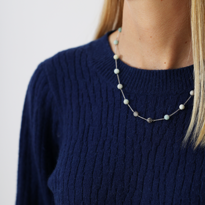 Amazonite Necklace sølv - CHRISTINA